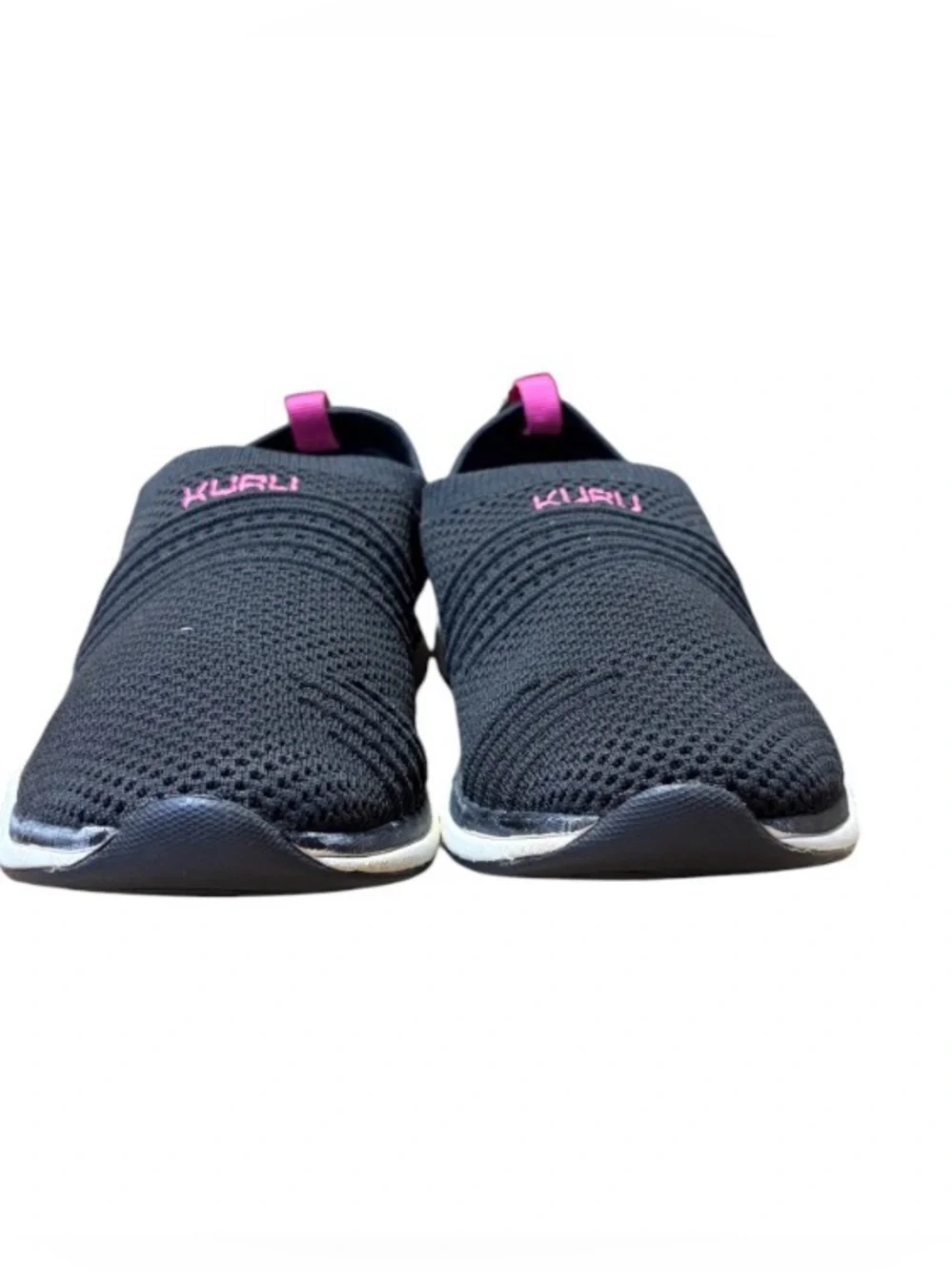 Kuru Stride Slip On Sneaker Shoes Black Pink Knit Women 10 Orthotic Comfort Walk